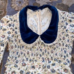 1970s Prairie Floral Maxi Dress